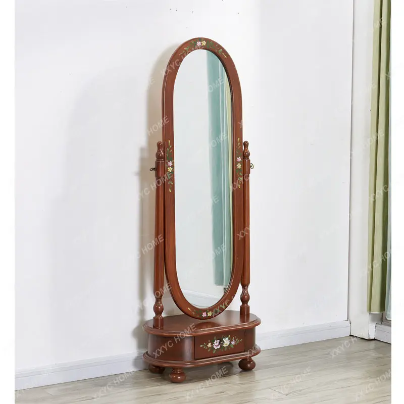 Full-body full-length mirror Floor-to-ceiling mirror Bedroom storage fitting mirror