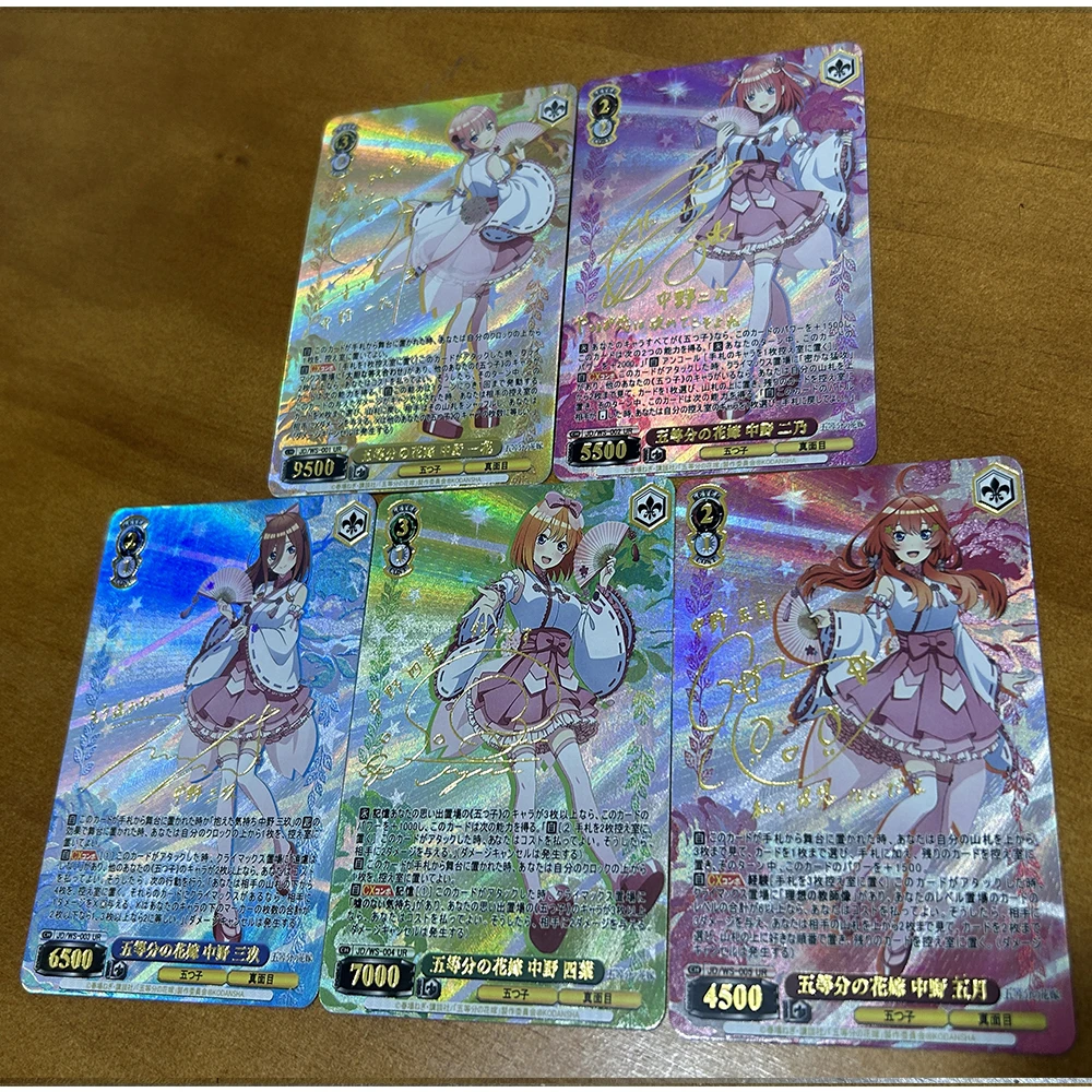 5PC/Set Anime Goddess Story DIY ACG Nakano Ichika Miku Itsuki Yotsuba Collectible Cards Boy Play Toys Christmas Birthday Gifts