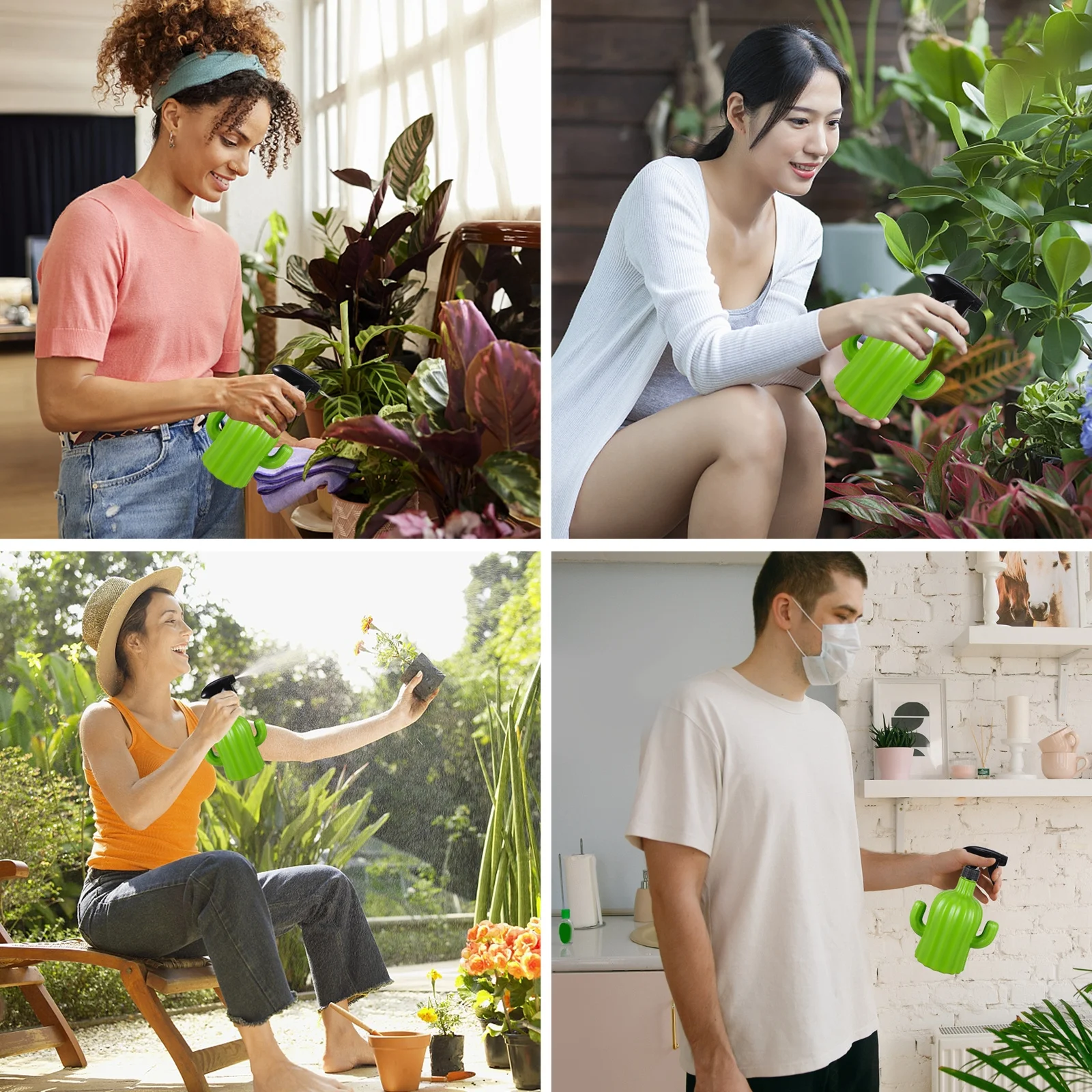 

1Pcs Watering Pot Creative Cactus Shape Practical Sprinkling Bottle for Gardening Flower Balcony Plant Watering