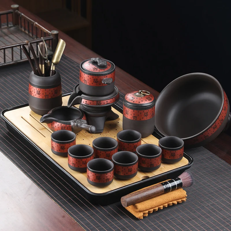 

Afternoon Kung Fu Service Tea Set Accessories Luxury Puer Tea Set Chinese Style Ceremony Maker Taza Mate Silent Drink AB50TS