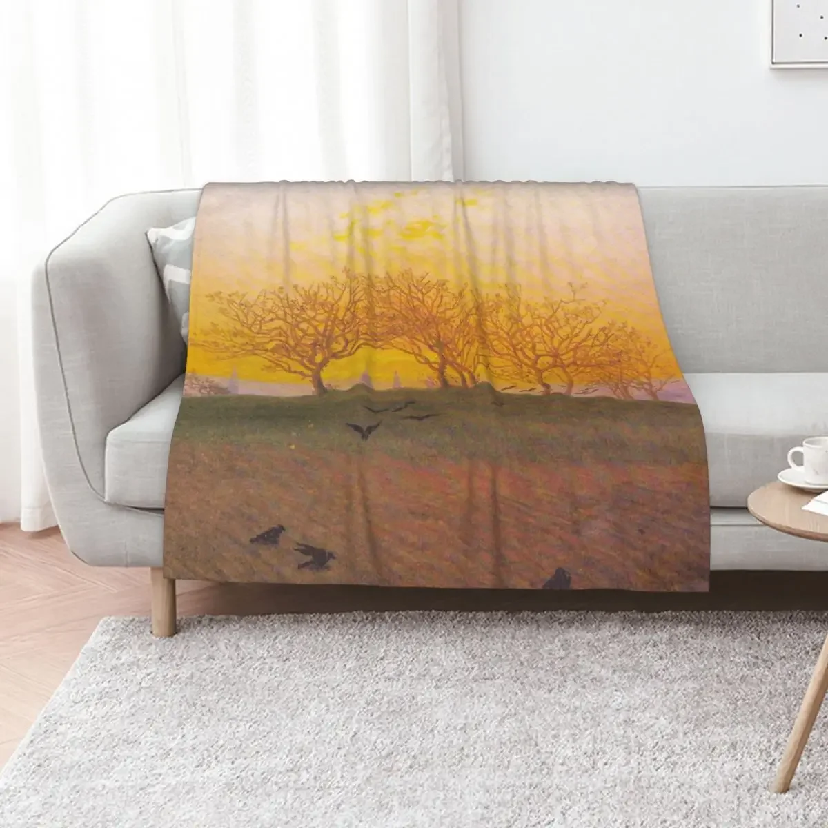 HD CASPAR DAVID FRIEDRICH - Sunset Hill Throw Blanket heavy to sleep Beautifuls Decorative Sofas Extra Large Throw Blankets