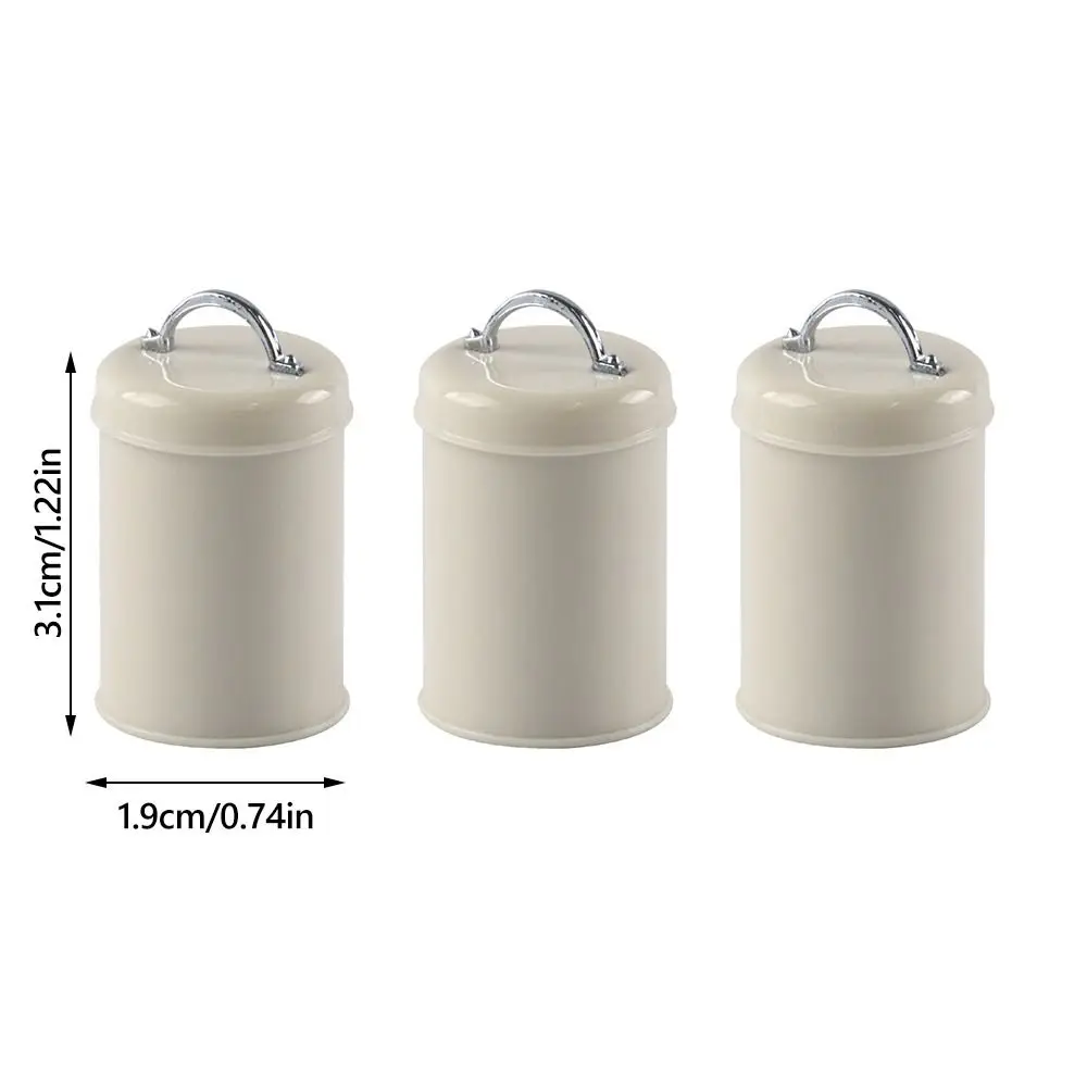 3PCS 1/6 1/12 Schaal Pop Opbergdoos Met Stickers Plastic Poppenhuis Voedsel Speelgoed Foto Props Vierkante Ronde Poppenhuis scène Model