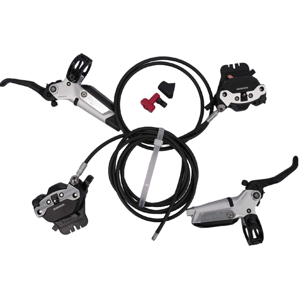 SRAM MAVEN(MVN)  BRZ SLV ULT 4-PISTONS Hydraulic Disc Brake 950-1900mm Front & Rear Black MTB Bike