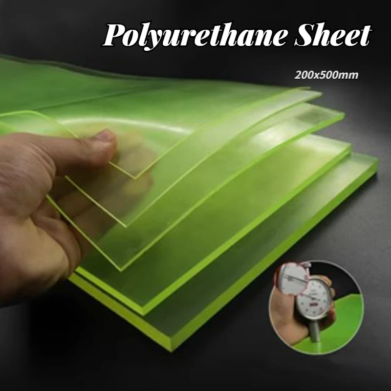 1pcs PU Polyurethane Elastic Rubber Sheet PU Thick 1/2/3/4/5/6/8mm Damping Cushion Plate Oil Abrasion Resistance 200x500mm