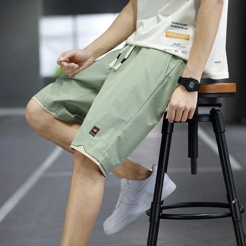 2023 Summer Men\'s Shorts Sports Five-Point Pants Loose Casual Beach Pants Solid Color Trend Outer Wear Large Size Shorts 8Xl