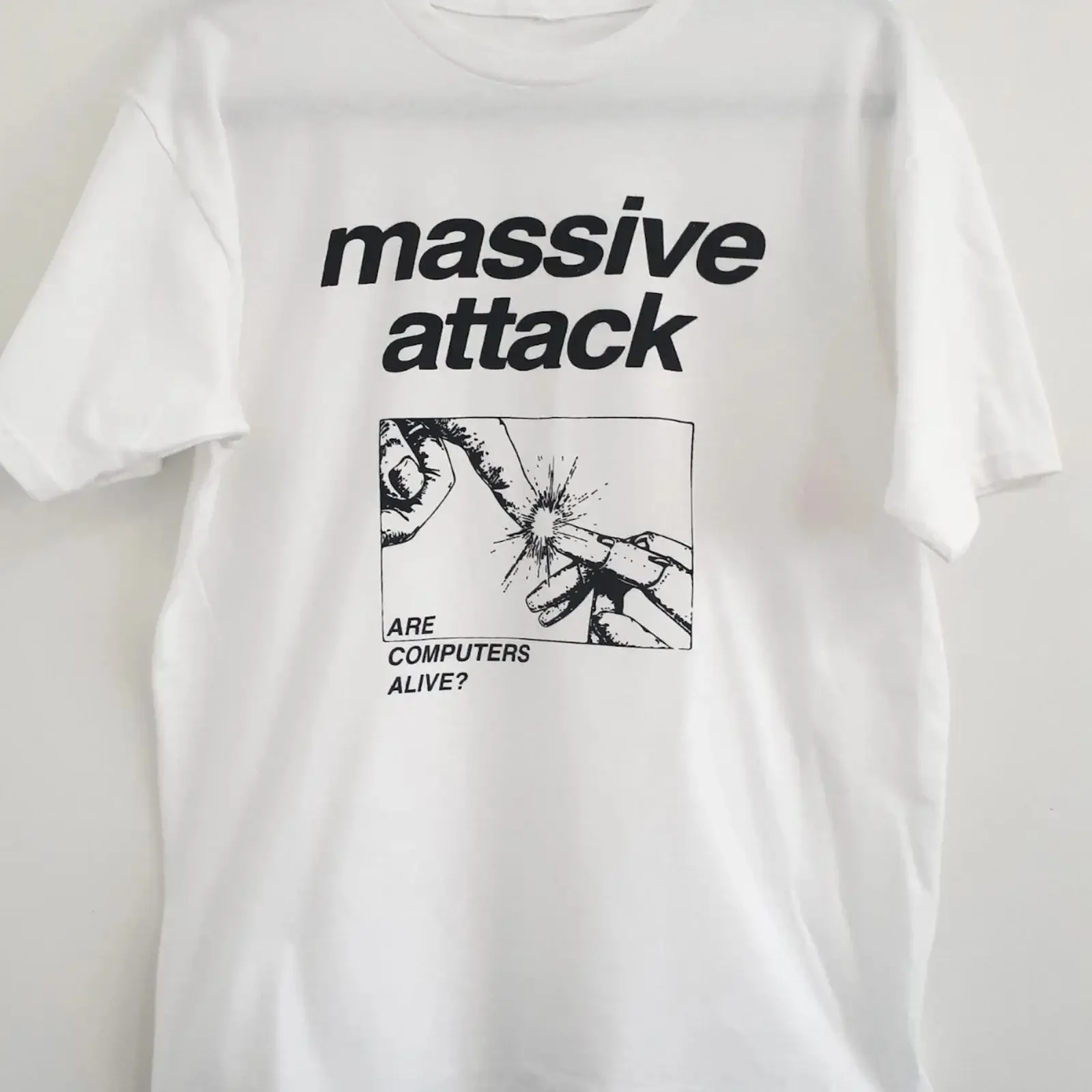 Massive Attack Are Computer Alive T Shirt Full Size S 5XL vintage Washed designer clothes Breathable Soft Stretched Stylish