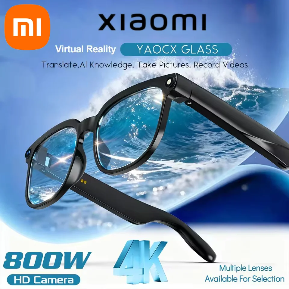Gafas Inteligentes Xiaomi 4K HD con IA, Lentes Fotocromáticas, Cámara, Llamadas Bluetooth, Reproductor de Música, Asistente de Voz, Traducción y Video