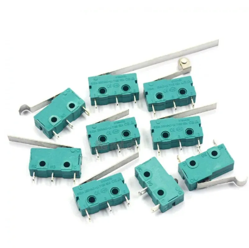 5pcs Silver Contacts 5A 250V Micro Switch KW12 Green Travel Limit Switch 2Pin 3Pin Mini Limit Switch KW12 Micro Switch