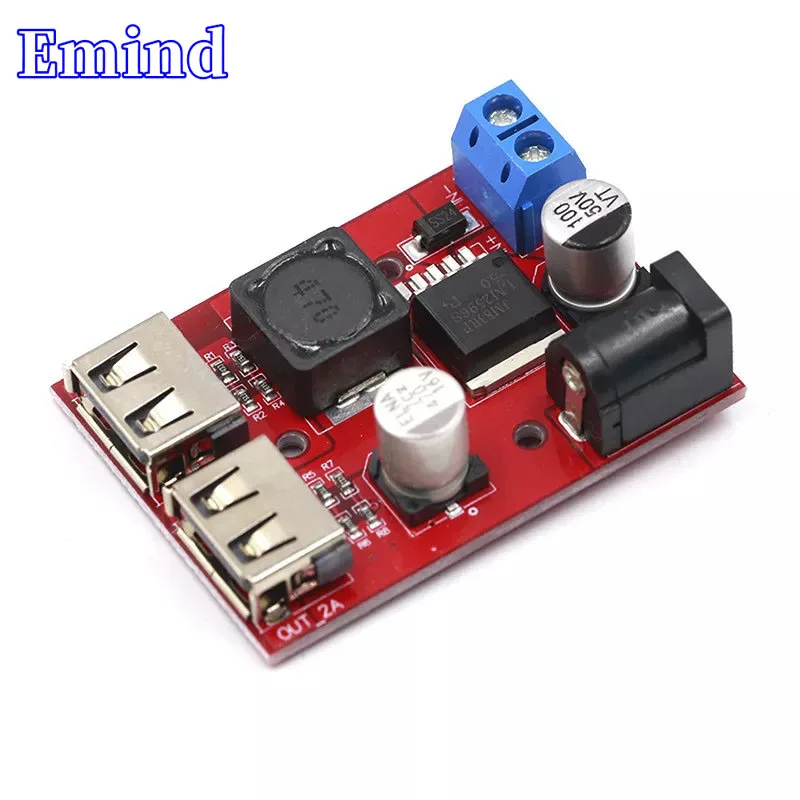 2/5/10/20/50Pcs Dual USB 9V/12V/24V/36V to 5V Buck Module DC-DC Vehicle Charging Solar 3A Regulated Power Module