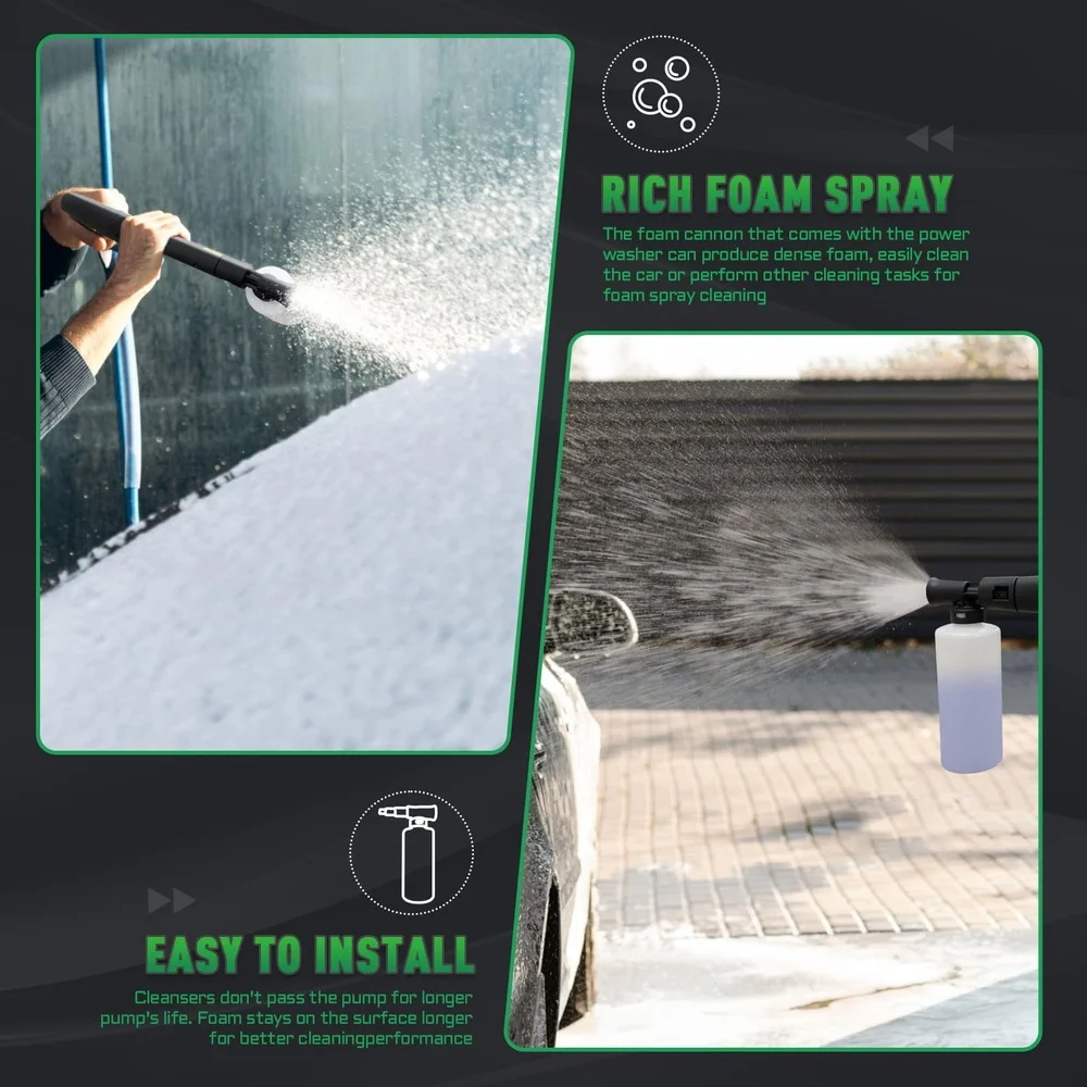 Potente lavadora a presión eléctrica 5000PSI 3,2 GPM pantalla táctil Digital ajustable 15 niveles 5 boquillas coche Patio limpieza de jardín