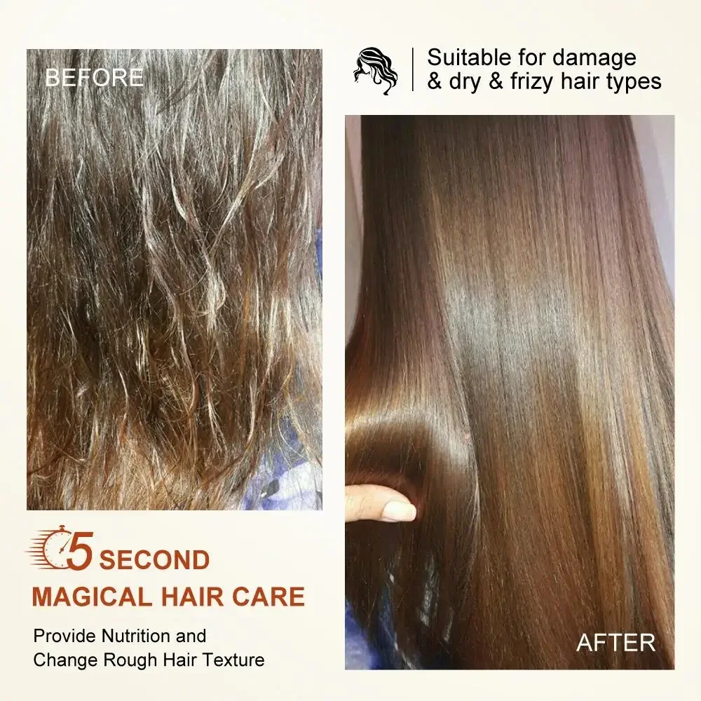 Máscara Capilar Queratina Colágeno, Mágica, Reparação Alisada, Seco, Frizzy, Cabelo Danificado, Condicionador, Suave, Suave, Brilhante, Profunda,