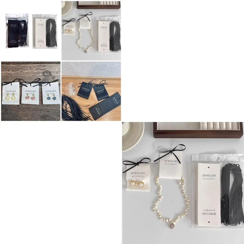 

50шт DIY подарочная упаковка для ювелирных изделий поставки бантом серьги дисплей этикетки карты