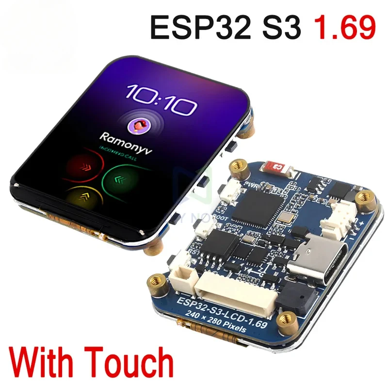 

ESP32-S3 1.69-inch IPS Touch LCD Display Development Board 240×280 ST7789V2 SPI Display Module and 6-axis Sensor for Arduino
