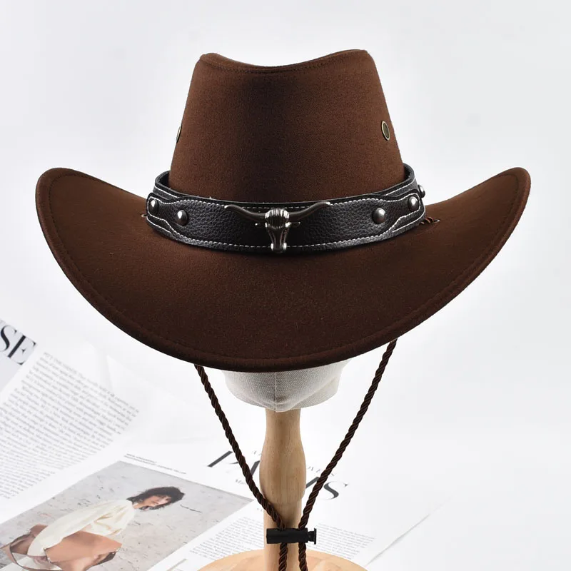 Cowboyhut im westlichen Stil für Männer und Frauen, Vintage-Stil, Gentleman, Cowgirl, Jazz-Hut, Outdoor-Reise, Ritterhüte – Detail 10