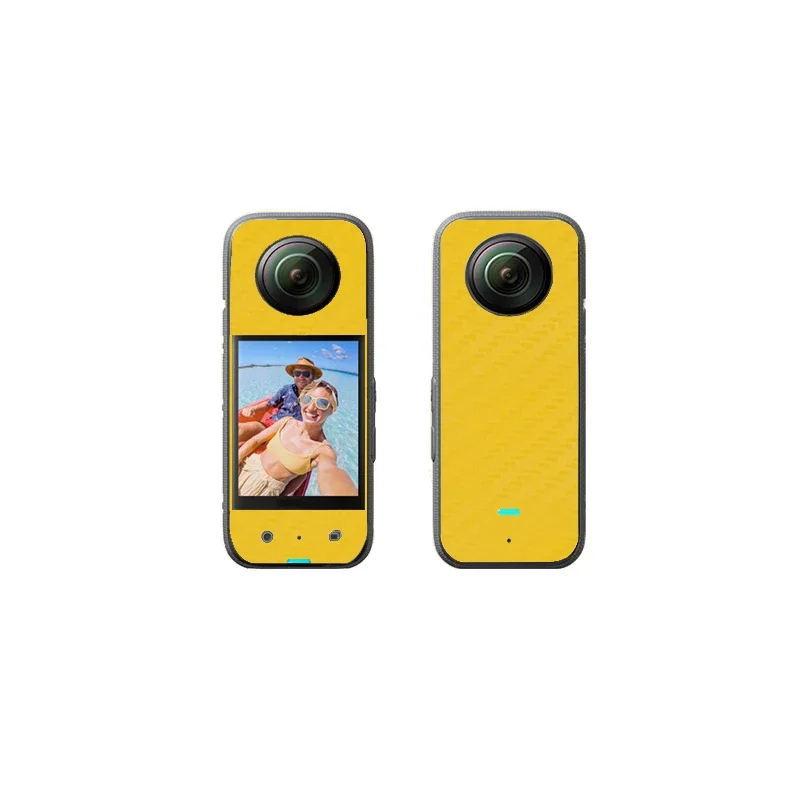 For Insta360 One X4 3D Carbon Fiber PVC Stickers Film Front + Back Scratch-proof Decals Skin for Insta360 One X3 / One X2 Wrap