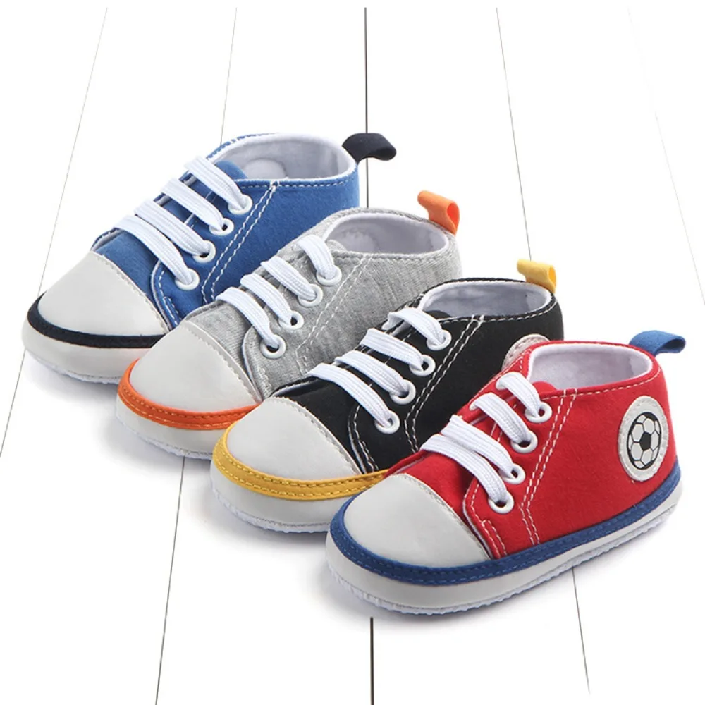 High Quality Anti Slip Baby Canvas Soccer Shoes Cotton Soft Sole Baby Sneakers Cute Baby Moccasins