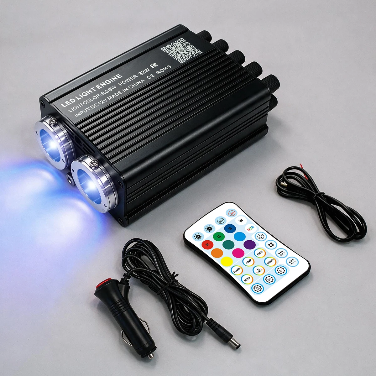 Starlight Headliner Kit for Car, 24W Dual Port Fiber Optic Star Ceiling Lights, 1200 RGBW Strands 0.03in 6.5ft/9.8ft/13.1ft, App&28‑Key Remote, Twinkle, Shooting‑Star, Music Sync