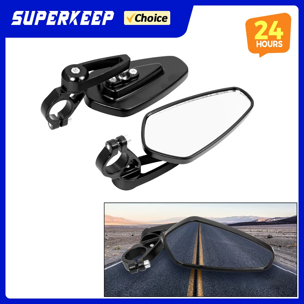 

Bicycle Handlebar Reflector Rear View Mirror Safety Adjustable Rotatable Mirror for Kaabo Mantis King GT Pro Electric Scooter