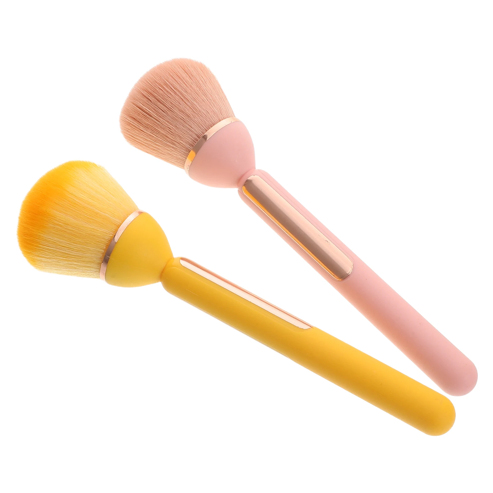 2pcs Lotus Shaped Makeup Brush Long Handle Soft Powder Blush Highlighter Face Brush Portable For Travel Everyday Use Compact