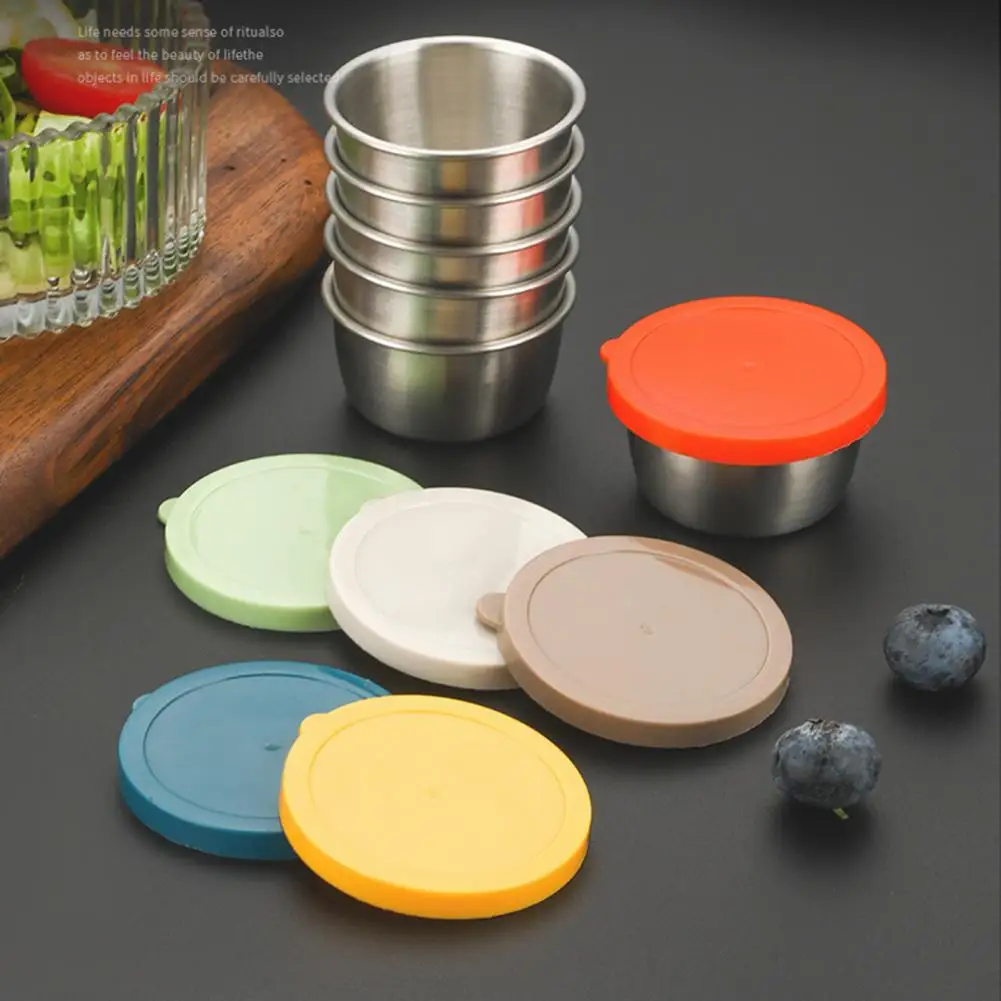 كوب سلطة مانع للتسرب، غطاء سهل الفتح، حاوية بهار من الفولاذ المقاوم للصدأ، أكواب للوجبات الخفيفة مع لسلطة التوابل #6