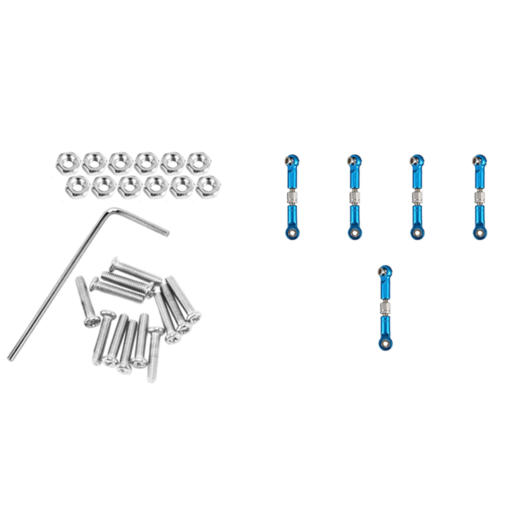 

YSUN-60Pcs Adjustable Metal Linkage Pull Rod Front /Rear Servo Link For Wltoys A949 A959 A969 A979 K929,Blue