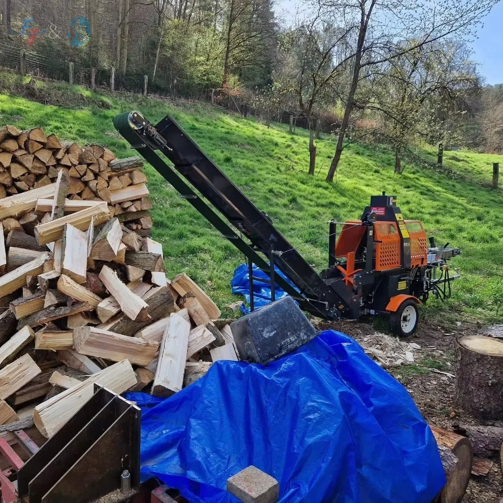 Customized Automatic Wood Processor - Electric/Diesel/Petrol Firewood Splitter, Sawing System for Industrial Log Processing