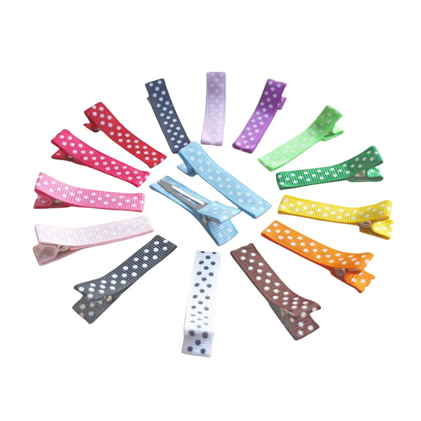 

Аксессуары для волос, заколки, зажим из кожи аллигатора, лента в горошек, покрытая 4,5 см, простая боковая заколка для волос, шпилька для девочек, головные уборы, 100 шт.