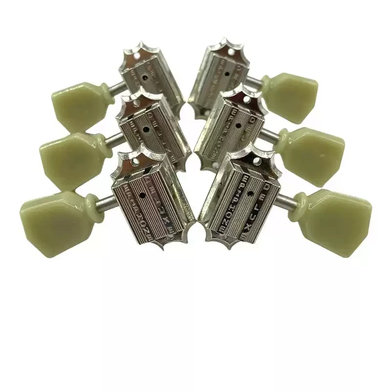 Electric Guitar Tuner Keys Vintage Jade Knobs, Machine Heads for 50s 60s Acoustic & Electric Guitars L3R3 One Set