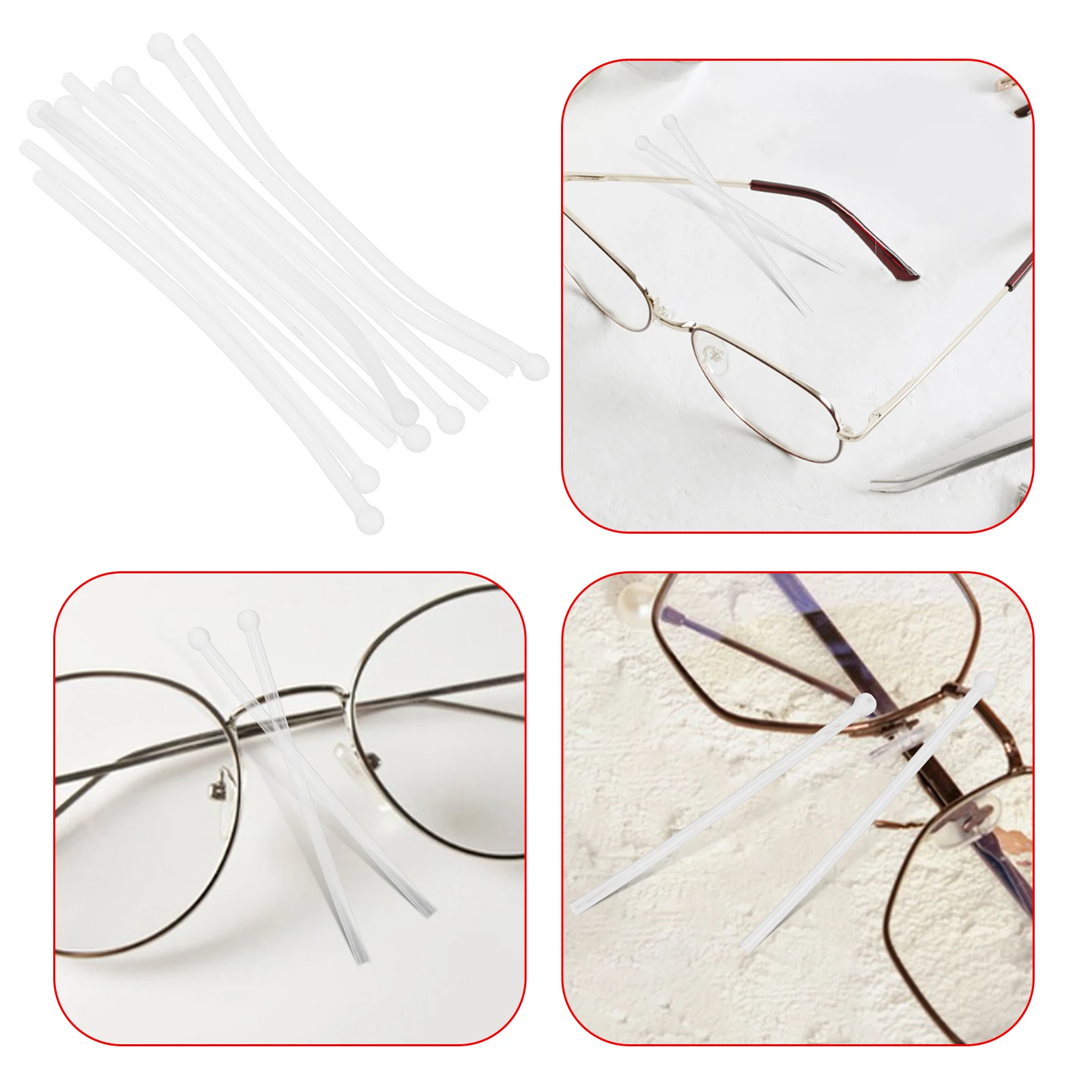 

5 Pairs Eyeglass Anti-slip Temple Cover Glasses Accessory Silica Gel Ear Grips for Eyewear Man