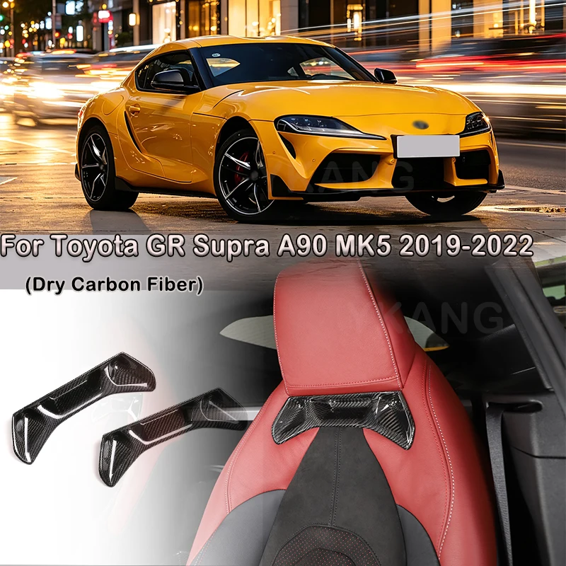 

For Toyota GR Supra A90 MK5 2019-2022 Dry Carbon Fiber Styling Car Front Seat Back Trim Cover stickers Car Interior Accessory