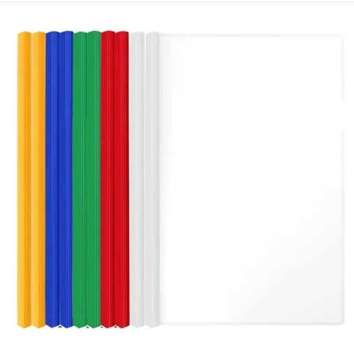 

10Pcs Plastic Slide Rod Binding Folders Clear File Organizer Transparent Document Holder Office School Report Covers A4