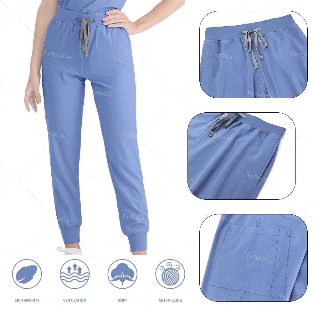 Uniformes médicos Multicolor Unisex, conjunto de Top y pantalones quirúrgicos para Hospital, accesorios para enfermeras, clínica Dental, salón de belleza, ropa de trabajo