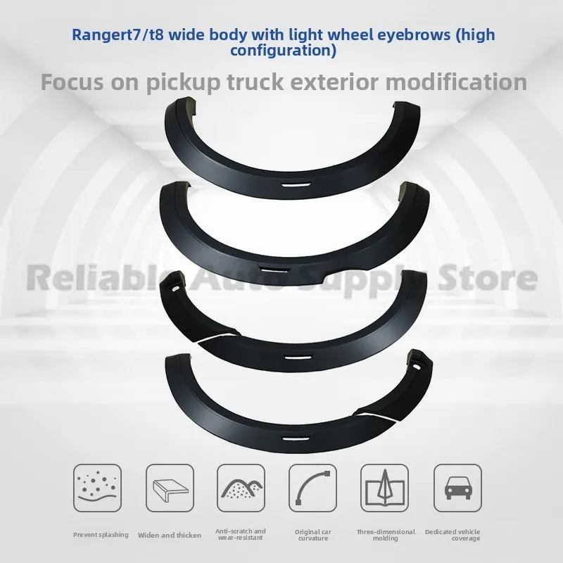 For Ford Ranger Rugged Off Road Style Lighted Flares Fender Trim Kit Heavy Duty Mud Guards Pickup Exterior Enhancement