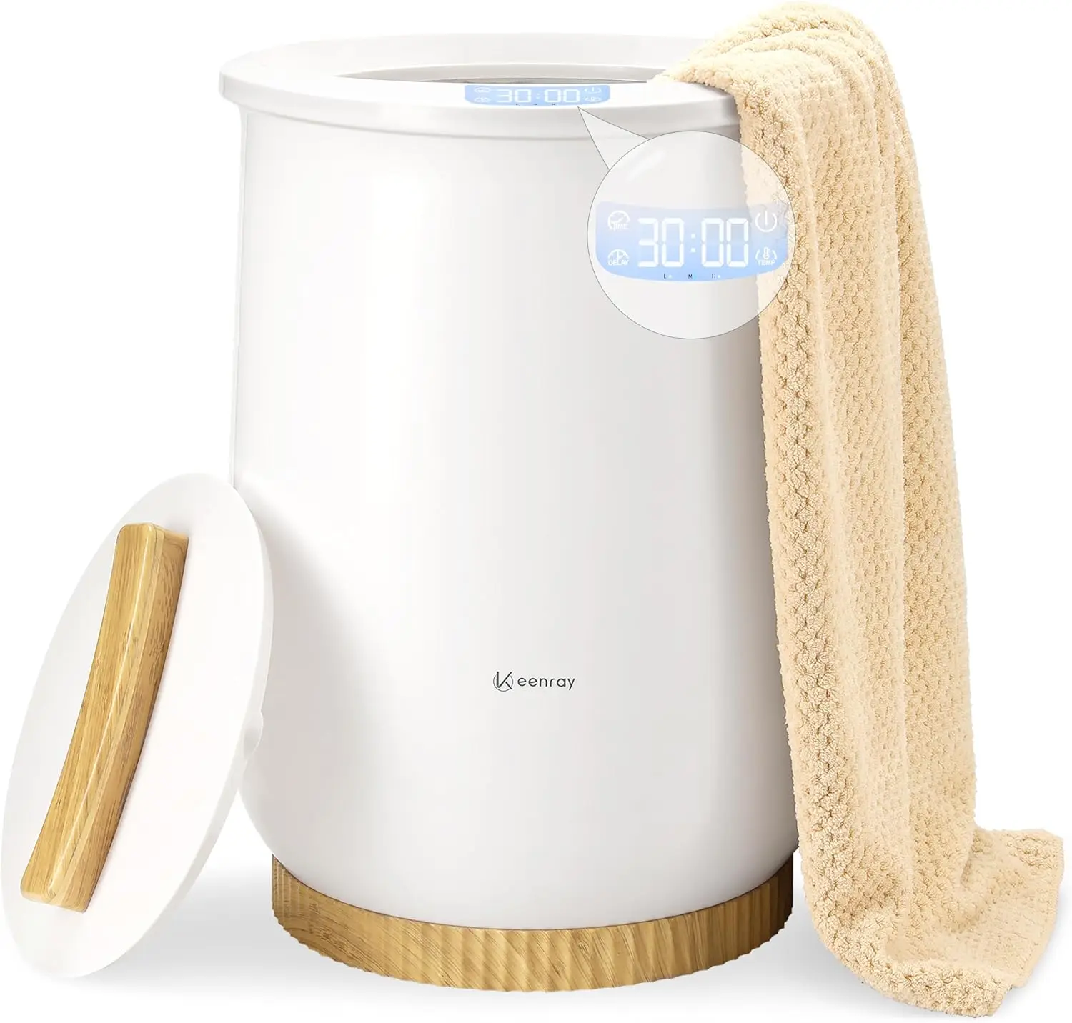 Towel Warmer, Large Towel Warmers for Bathroom with 4 Heat Timer and Up to 24 Hour Delay Timer, Luxury Towel Warmer Bucket