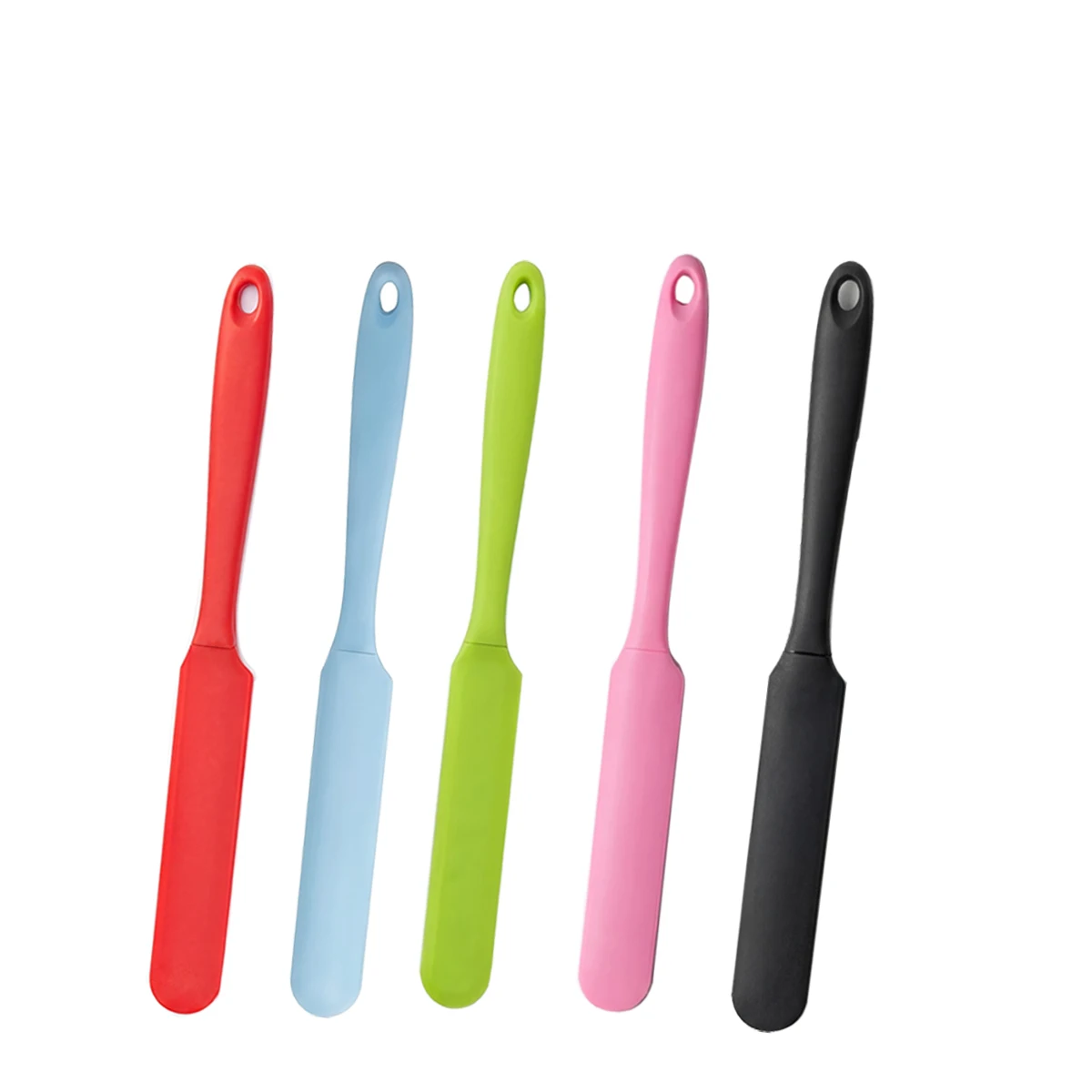 1Pcs Color Long Silicone Scraper Cream Butter Silicone Kissing Knife Stirring Spatula Cake Baking Tool Separate plastic handle