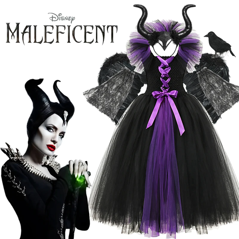 

Disney Maleficent Costumes Halloween Witch Dress Girls Cosplay Costumes Kids Maleficent Costume Girls Halloween Party Clothings