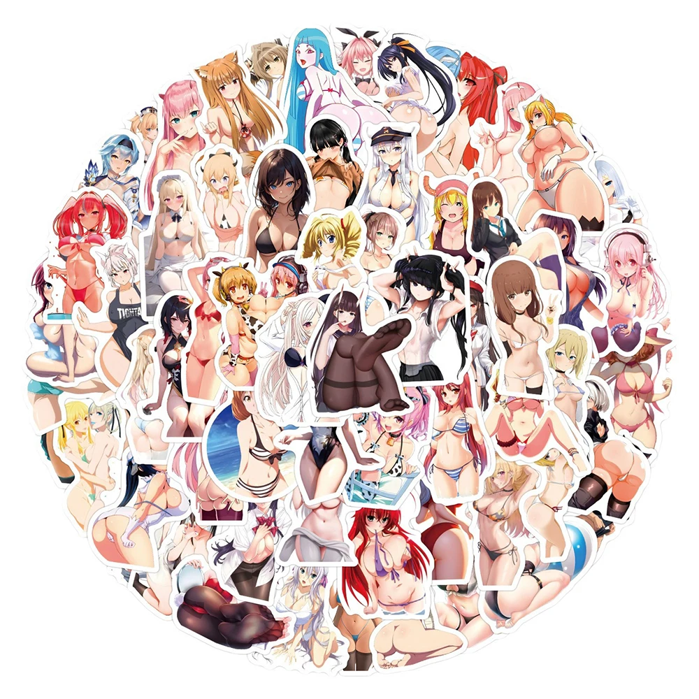 10/30/60/120pcs Cartoon Hentai Sexy Anime Girl Stickers Adult Waifu Decoration Decals DIY Phone Case Notebook Laptop Sticker Toy