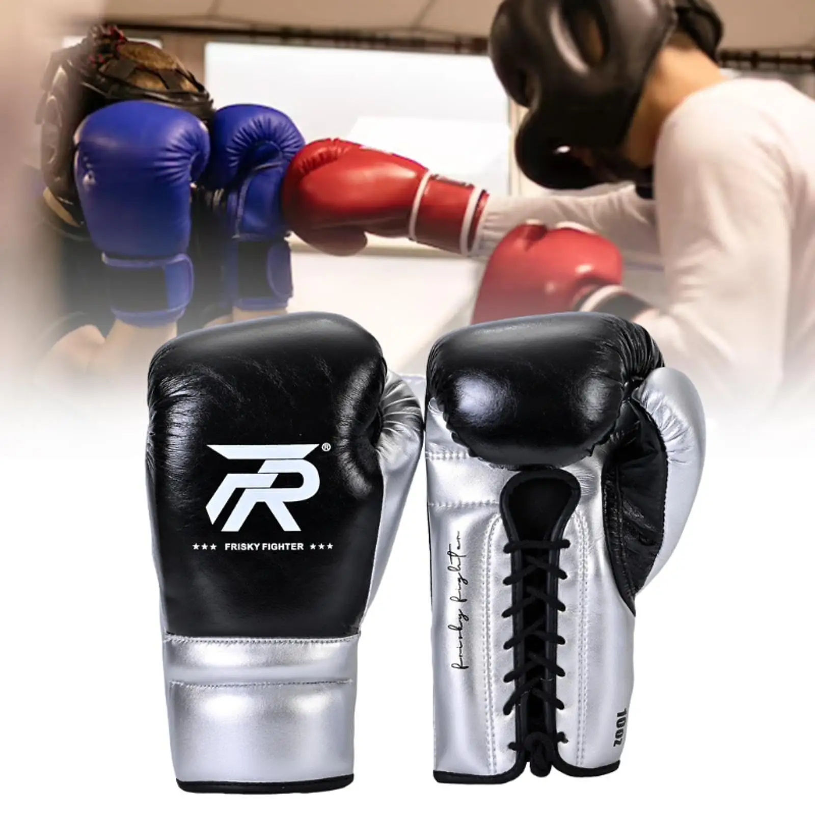 Boxing Gloves Professional Comfortable PU Leather Breathable Punching Bag Gloves for Home Gym Grappling Kickboxing MMA Muay Thai