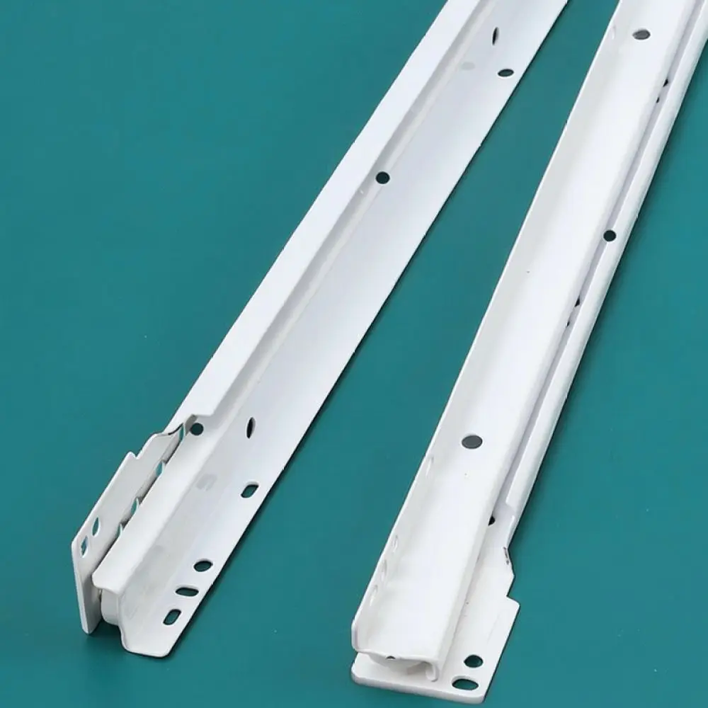 Smooth Sliding Drawer Rails Side Mount Furniture Hardware For Dresser Cabinet Wardrobe Cold Rolled Steel Track System