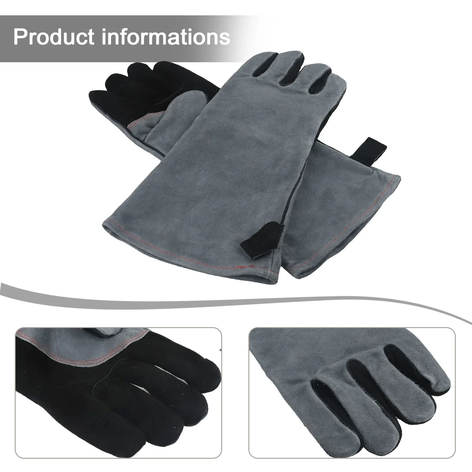 Heat Resistant Oven Gloves Baking Grill Insulated Leather Welding Forged Gloves For Welding Metal Protective Gloves