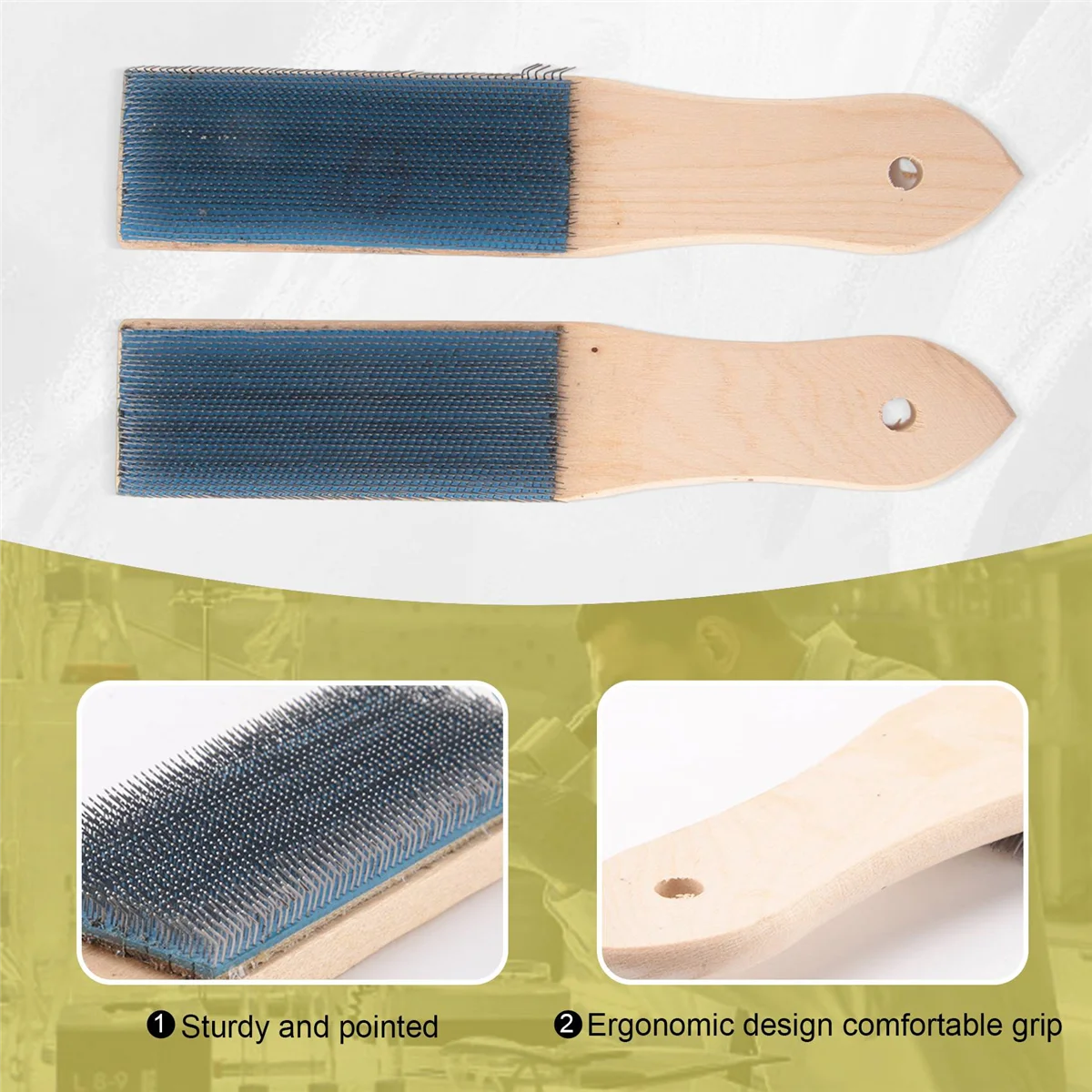 

ABFKW File Card Brush Steel Card File Brush Cleaner Remove Chip Metal Bits Cleaning 8.26 Inch Length, 2 Pieces
