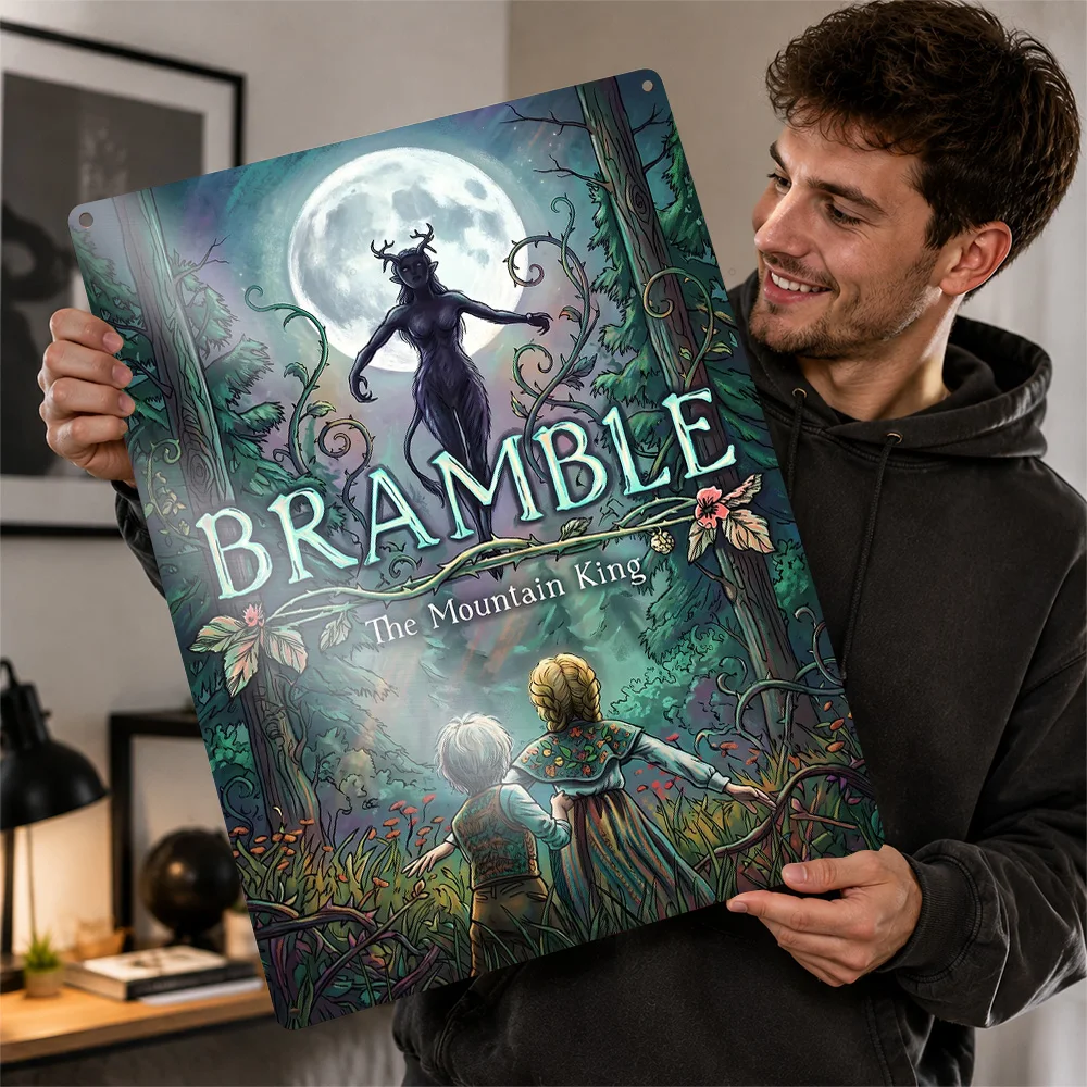 Bramble The Mountain King Forest Children Aluminum Poster Personalized Metal Sign Dark Realm Style Wall Art Enhances Game Room