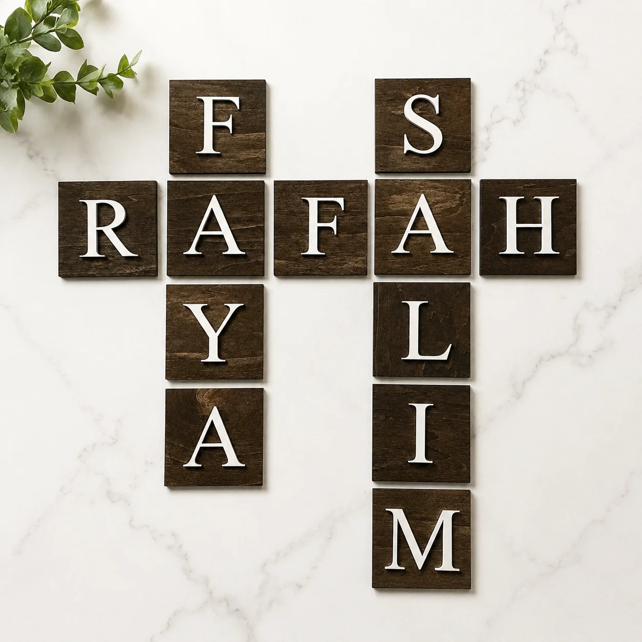 Personalized Family Crossword Wooden Sign Custom Name Plaque Rustic Farmhouse Wall Decor Family Name Gift Home Decoration