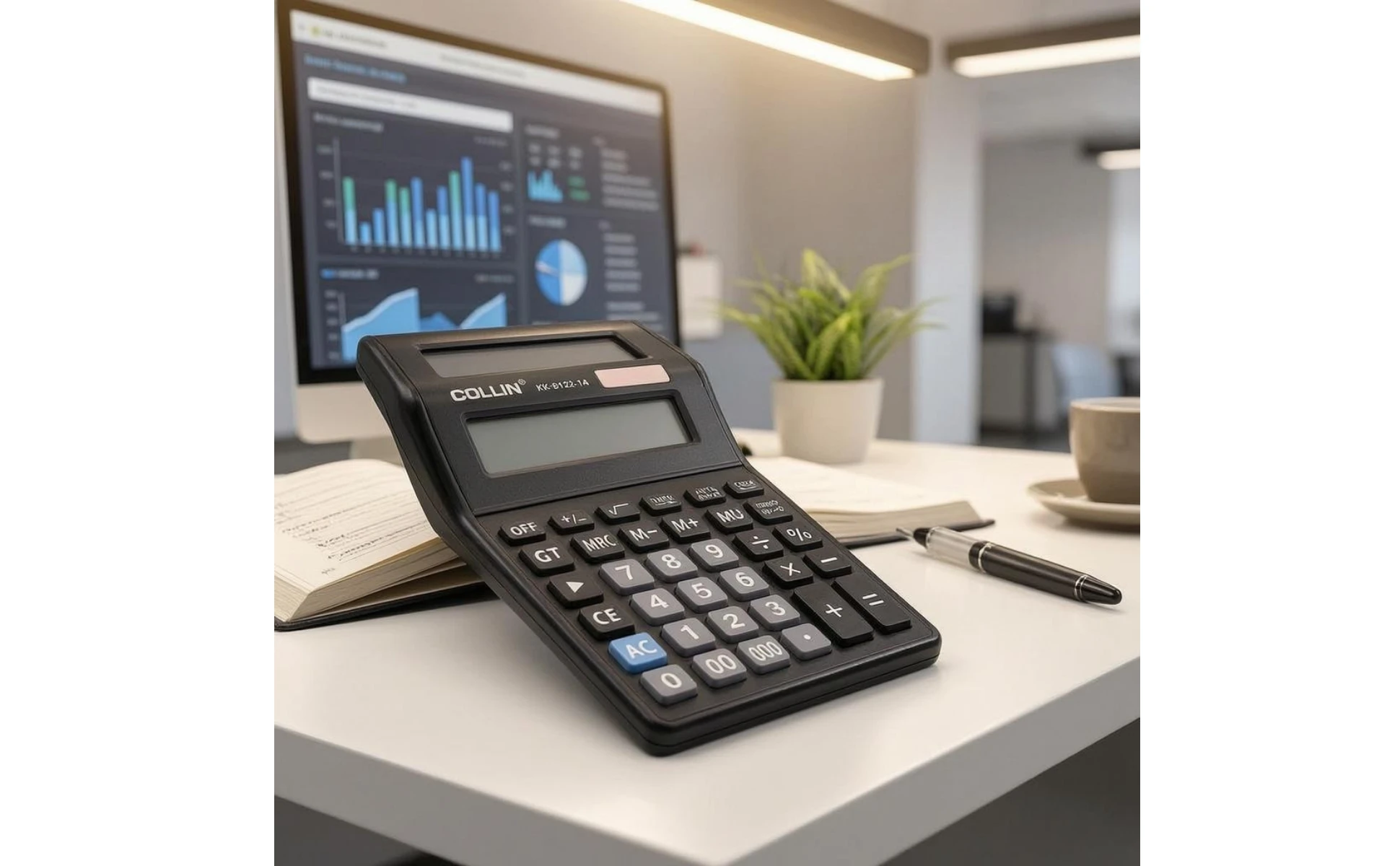 Double Display Calculator Black 14-Digit Calculator for Shop