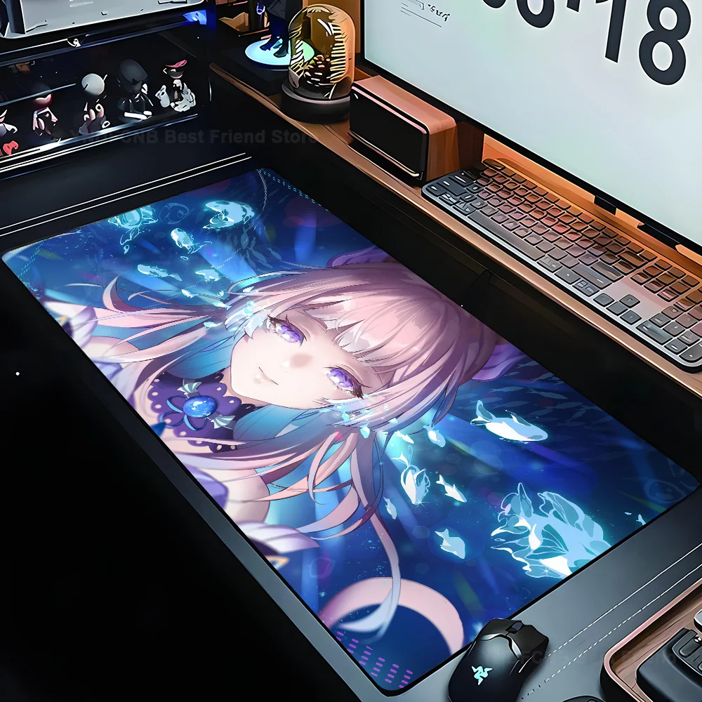 

Sangonomiya Kokomi Genshin Impact Mousepad Mouse Mat Desk Mat With Pad Gaming Accessories Prime Gaming XXL Keyboard Pad