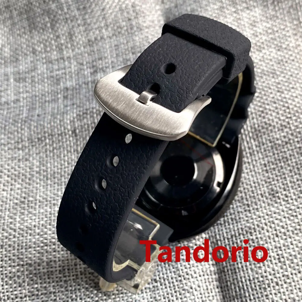 Tandogio – montre de plongée automatique pour hommes, 44mm, verre saphir NH36A, 200M, affichage jour/Date, bracelet en caoutchouc, noir, cadran PVD,
