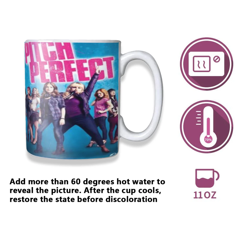 Pitch Perfect Film Comedy Creativity Change Color Chang mug Ceramic mug Hot Coffee Cup Breakfast Cup mug Friend Gift