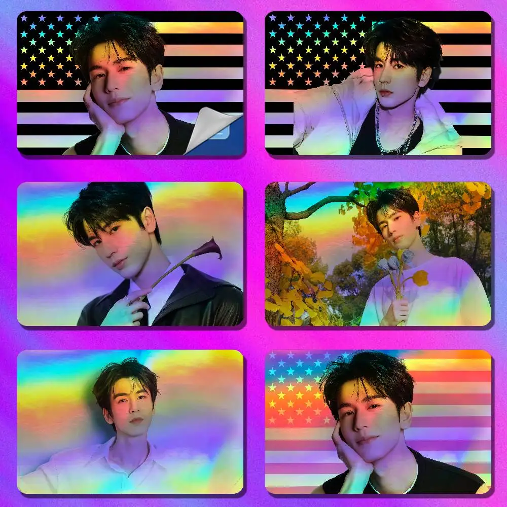 For Zhang Linghe Ling He Credit Bank Sticker ID Access Card Cover Skin Rainbow Color Laser Stickers Film