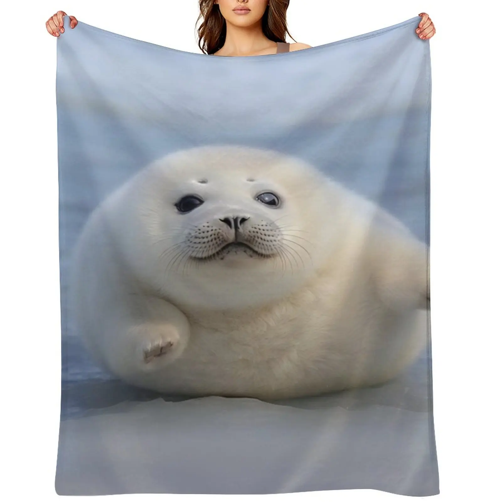 

Chonky Seal Pup - Hug! Throw Blanket Flannels Nap Beautifuls Soft Blankets