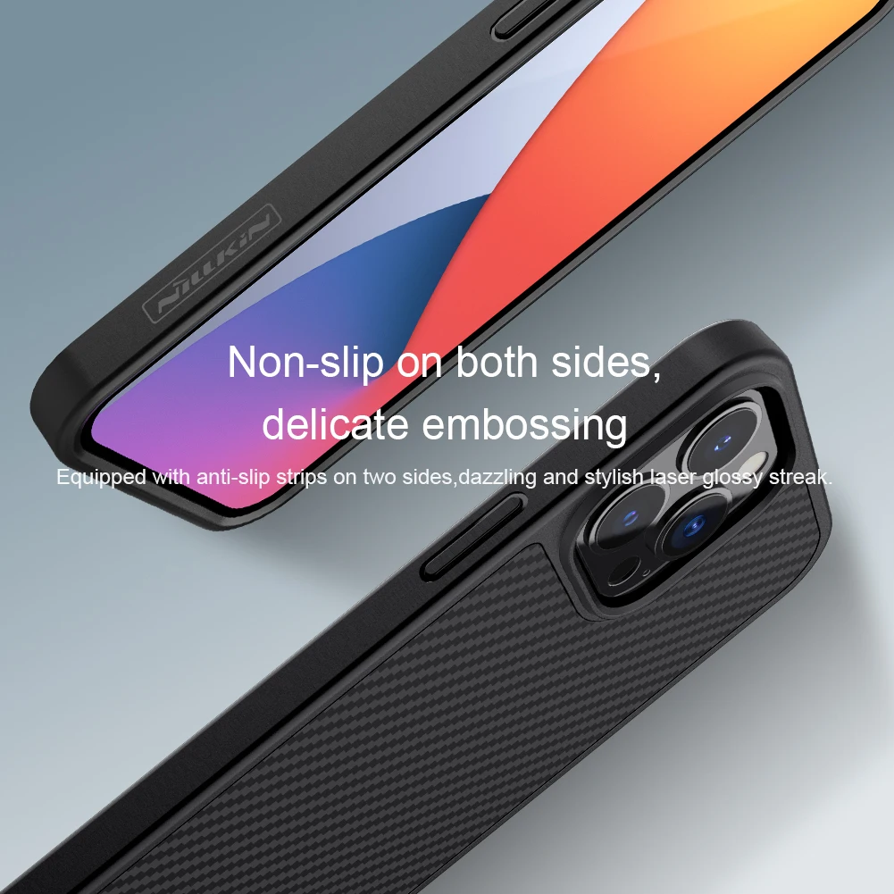 for IPhone 13 12 11 Pro Max Case Nillkin Carbon Fiber Case Lens Camera Protector Back Cover For iPhone 11 12 13 Pro Max Mens
